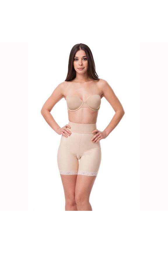 BE04 Stage 2 Open Buttock Enhancer Girdle-Mid Thigh-Med-Beige