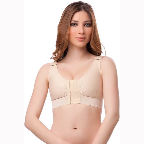 Isavela BR02 Support Bra with 2" Elastic Band - 3XL - Beige