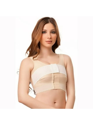 Isavela Compression Vest with Open Mammary and 3 Stabilizer Band (SL05)  (XS, Beige) at  Women's Clothing store