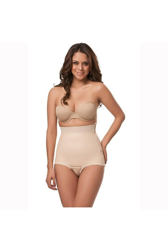 GR01 High Waist Abdominal Girdle w/ Zipper - XS - Beige