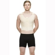 Isavela Mens Body Suit with Above Elbow Sleeves and Center Front Zipper 