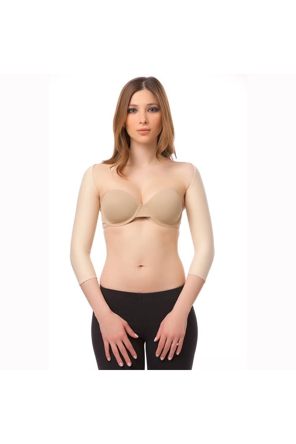 SL01-MS Below Elbow Sleeves w/ Hook & Eye Closure-Medium-BLK