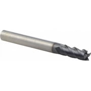 Iscar 0.156", 3/8" LOC, 5/32" Shank Diam, 1-1/2" OAL, 4 Flute, Solid Carbide Square End Mill Single End, TiAlN Finish, Spiral Flute, 38  Helix, Right Hand Cut, Right Hand Flute