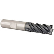 Iscar 1/2" Diam, 1" LOC, 4 Flute Solid Carbide Roughing & Finishing Corner Chamfer End Mill TiAlN Finish, 3" OAL, 1/2" Shank Diam, Weldon Shank, 45  Helix, Centercutting