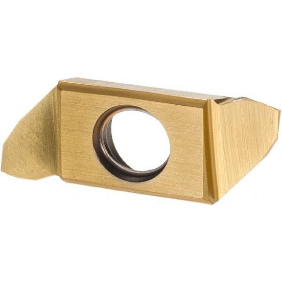 Iscar 22BR10SCIR B Grade IC1008, 0.51mm Cutting Width Carbide Grooving Insert 3mm Max Depth of Cut, Right Hand, 0.1mm Corner Radius, TiAlN/TiN Finish