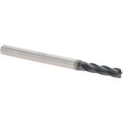 Iscar 3.5mm Diam 4 Flute Single End Solid Carbide 0.4mm Corner Radius End Mill TiAlN, 50mm OAL, 12mm LOC, 4mm Shank Diam, 30  Helix, RH Cut, RH Flute, Centercutting