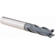 Iscar 3/8", 7/8" LOC, 3/8" Shank Diam, 2-1/2" OAL, 4 Flute, Solid Carbide Square End Mill Single End, TiAlN Finish, Spiral Flute, 30  Helix, Right Hand Cut, Right Hand Flute