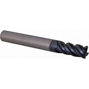 Iscar 5/8" LOC, 4 Flute Solid Carbide Roughing & Finishing Corner Chamfer End Mill TiAlN Finish, 2-1/2" OAL, 5/16" Shank Diam, Straight Shank, 45  Helix, Centercutting, Regular Length