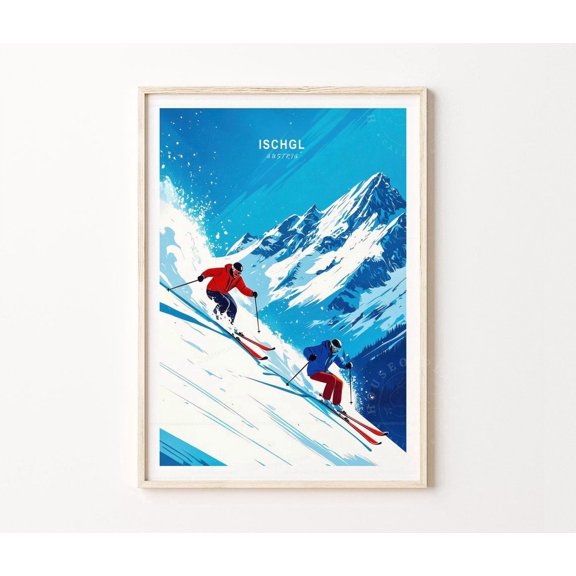 Ischgl Austria Ski Resort Snowy Mountains Home Decor