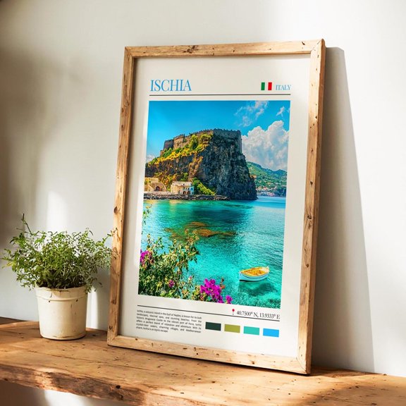 Ischia Italian Wall Art The Perfect Gift And A Lasting Travel Memory Beach Scene Travel Art Print Wall Decor