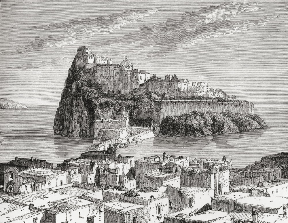IschiaTyrrhenian Sea Gulf Of Naples Italy In The Late 19Th Century From Italian Pictures Published 1895 Canvas Art - Ken Welsh Design Pics (17 x 13)