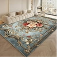 thumbnail image 1 of IsecretJoy Large Area Rugs for Living Room Carpet, 8x10 Machine Washable Floral Bedroom Rug, Low Pile Soft Print Carpet, No Slip Indoor Carpet for Home Decor, 1 of 7