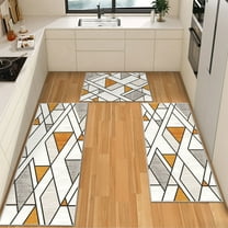 IsecretJoy Non Slip Kitchen Rugs Sets of 3, Washable Kitchen Mats for Floor Waterproof & Stain Resistant Runner Rug for Kitchen, Laundry Room, Hallway