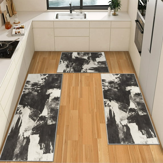 IsecretJoy Washable Kitchen Rugs Sets of 3, Non Slip Kitchen Mats for Floor Waterproof & Stain Resistant Runner Rug for Kitchen, Laundry Room, Hallway