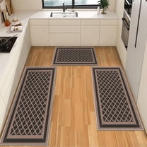 IsecretJoy Washable Kitchen Rugs Sets of 3, Non Slip Kitchen Mats for Floor Waterproof & Stain Resistant Runner Rug for Kitchen, Laundry Room, Hallway