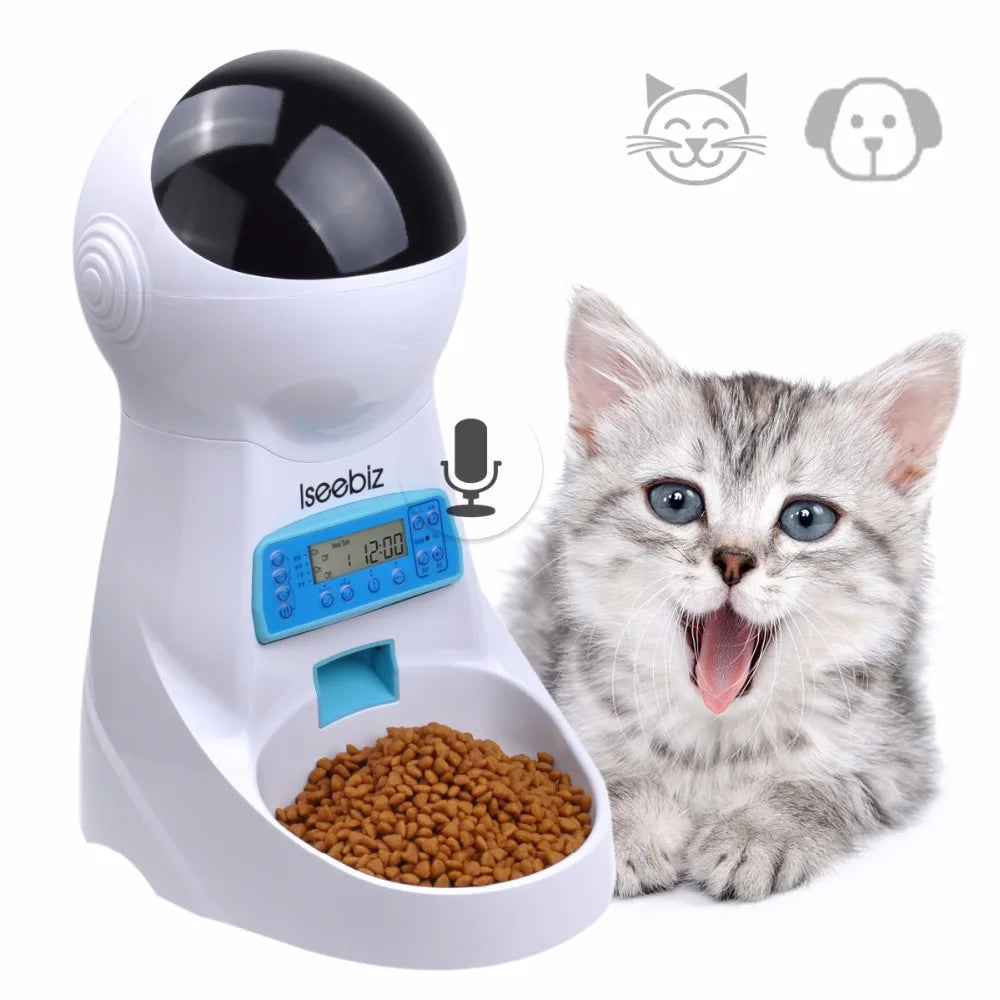 3L Automatic Pet Feeder With Voice Record Pets Food Bowl For Medium Small Dog Cat LCD