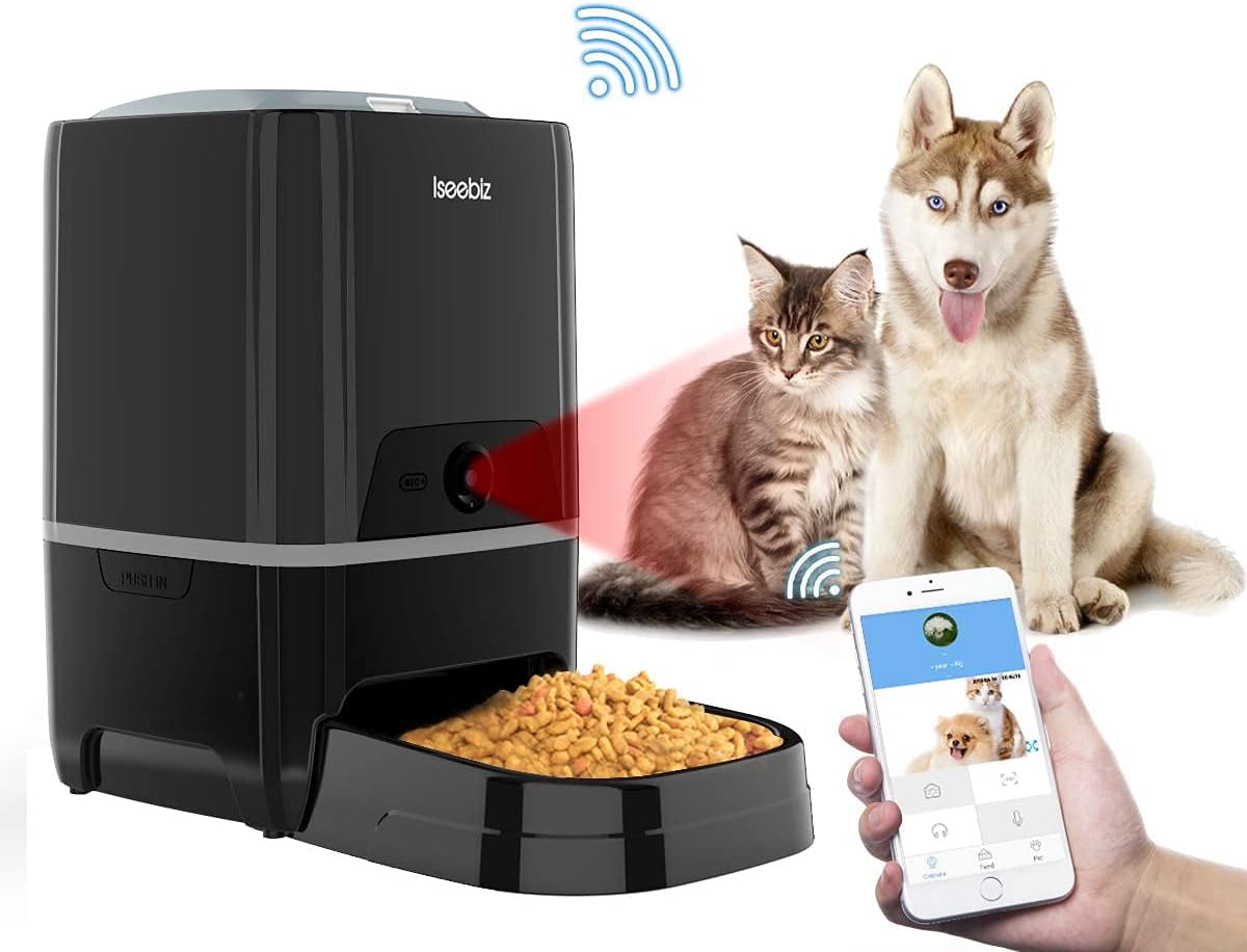 Automatic Pet Feeder with HD Camera and Timer, 6L App Control Smart Food Dispenser for