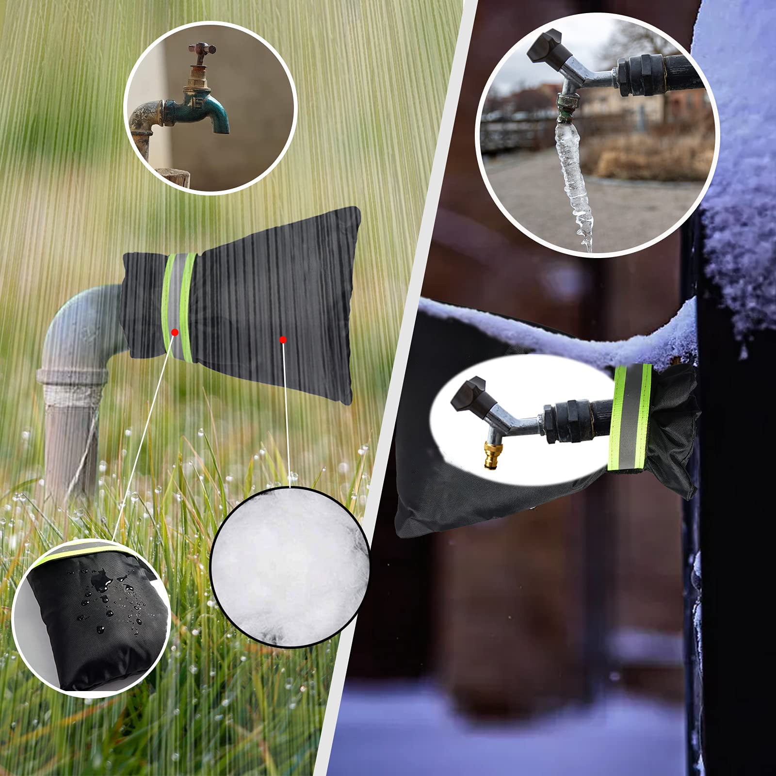 Iseuj Home 18*25cm Faucet Protective Cover Winter Outdoor Water Outlet