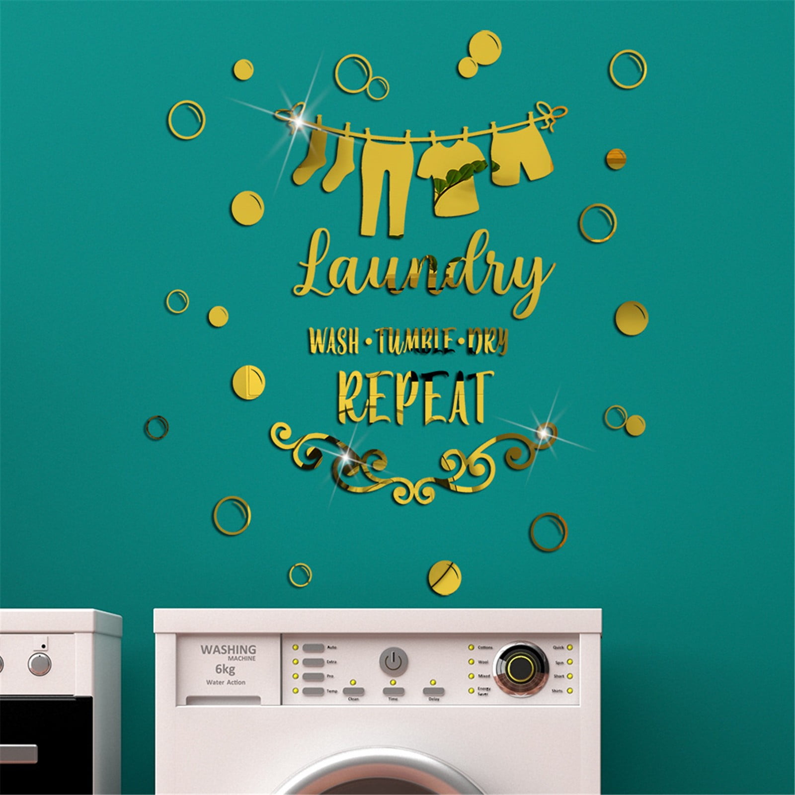 Iseuj Home Acrylic Hollow DIY Mirror Wall Sticker Home Decoration