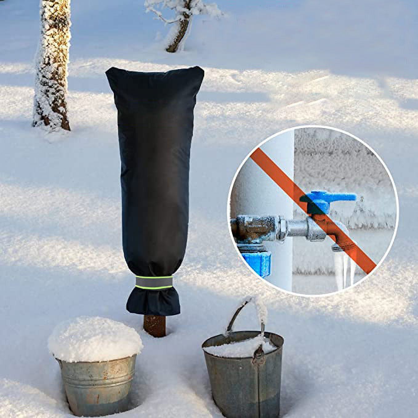 Iseuj Home Faucet Protective Cover Winter Outdoor Water Outlet Water