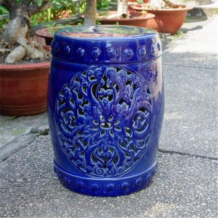 Isfahani Garden Stool, Navy