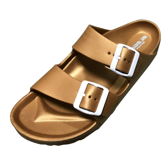 Ish Original Official Super Light Weight Women Gold Brown Comfort Flip-Flop Sandal Size US 6-9 (M)