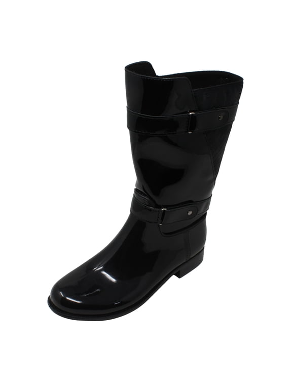 Official Women Black Glossy Rain Boots MX-9228 US 6-10 (M)