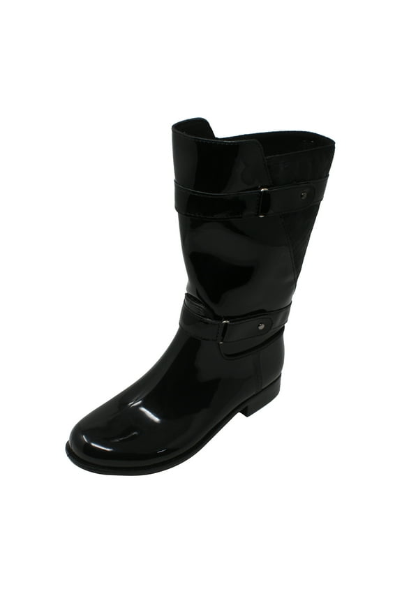 Official Women Black Glossy Rain Boots MX-9228 US 6-10 (M)
