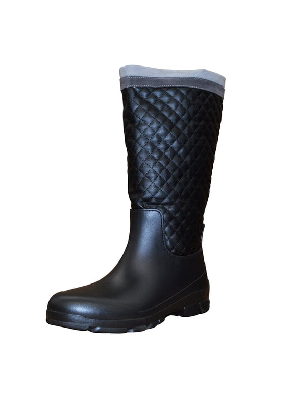 Official Women Grey Black Casual Fashion Rain Boots MX-1312 US 6-10 (M)