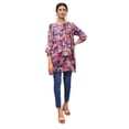 thumbnail image 1 of IshDeena Satin Silk Tunic Tops for Women - One Piece Short Kurti, Indian Pakistani Fusion Design, Perfect for Office & Casual Wear, 1 of 6