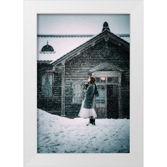 Ishijima, Nobu 11x14 White Modern Wood Framed Museum Art Print Titled - Snow Day