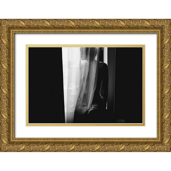 Ishikura, Takaaki 32x23 Gold Ornate Wood Framed with Double Matting Museum Art Print Titled - Afternoon Girl