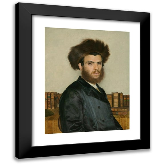Isidor Kaufmann 12x14 Black Modern Framed Museum Art Print Titled - The Kabbalist (C. 1910-20)