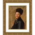 thumbnail image 1 of Isidor Kaufmann 19x24 Gold Ornate Framed and Double Matted Museum Art Print Titled - Man with Fur Hat (circa 1910), 1 of 4