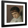 thumbnail image 1 of Isidor Kaufmann 20x21 Black Modern Framed Museum Art Print Titled - Portrait of a Young Boy with Peyot, 1 of 5