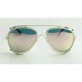 thumbnail image 1 of Isidora Carlina Aviator Metal Temple Square Resin Women Men Large Sunglasses - Pink Lens, Gold Frame, 1 of 5