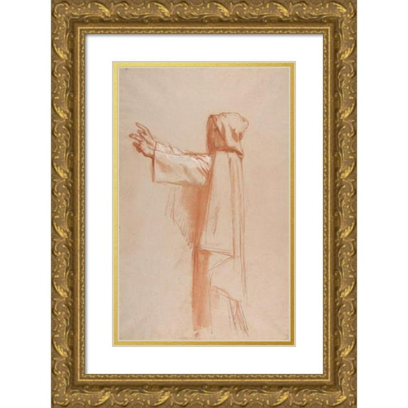 Isidore Pils 17x24 Gold Ornate Framed and Double Matted Museum Art Print Titled - Monk (19th Century)