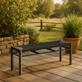 thumbnail image 1 of Iska Bench Black Bench, Modern Style, Seats up to 2, Aluminum, Outdoor Dining, 1 of 12