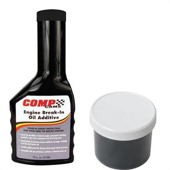 Speedway Motors Isky Rev Lube Engine Assembly Lubricant and COMP Cams Break-In Oil Additive Kit, ZDDP Enhanced Formula with Moly, 4 oz Camshaft and Valvetrain Protection