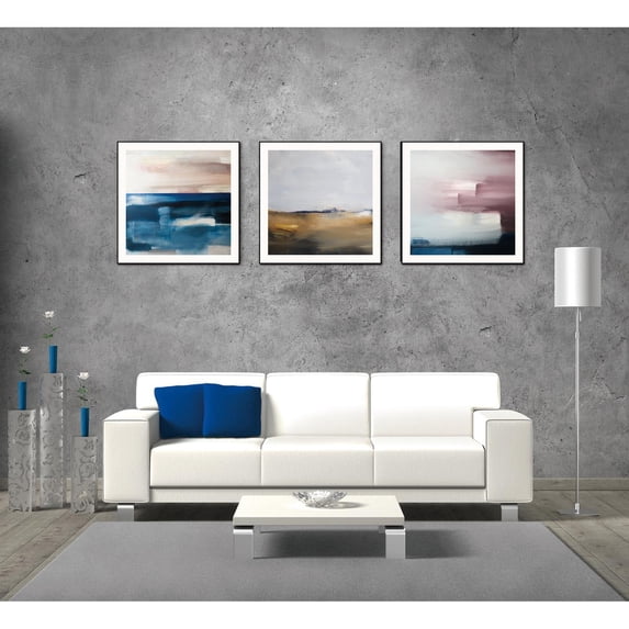 Isla 3-Piece 28"x28" (each) Canvas Wall Art, Black PS Frame
