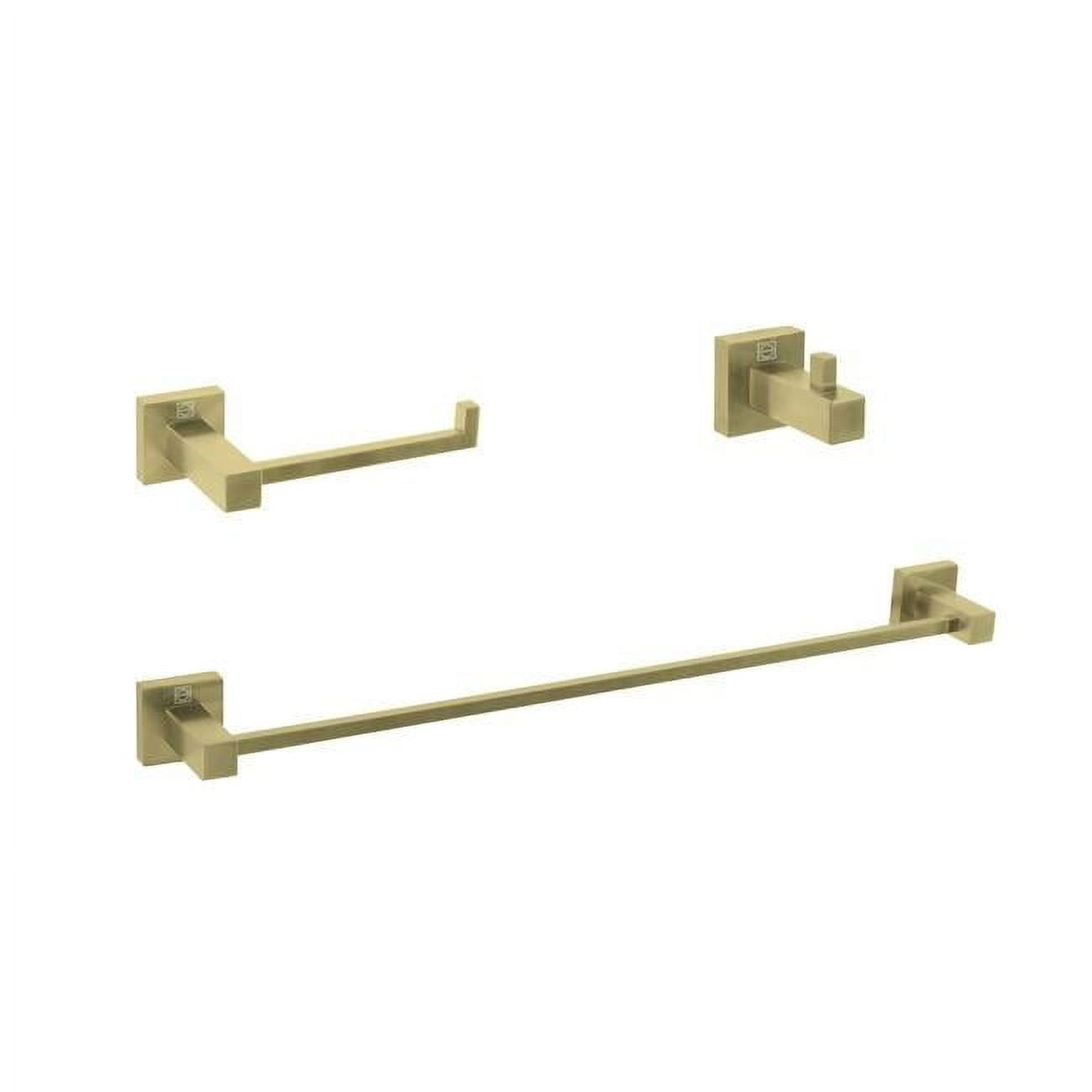 Brushed Gold Stainless Steel 3-Piece Bathroom Hardware Set