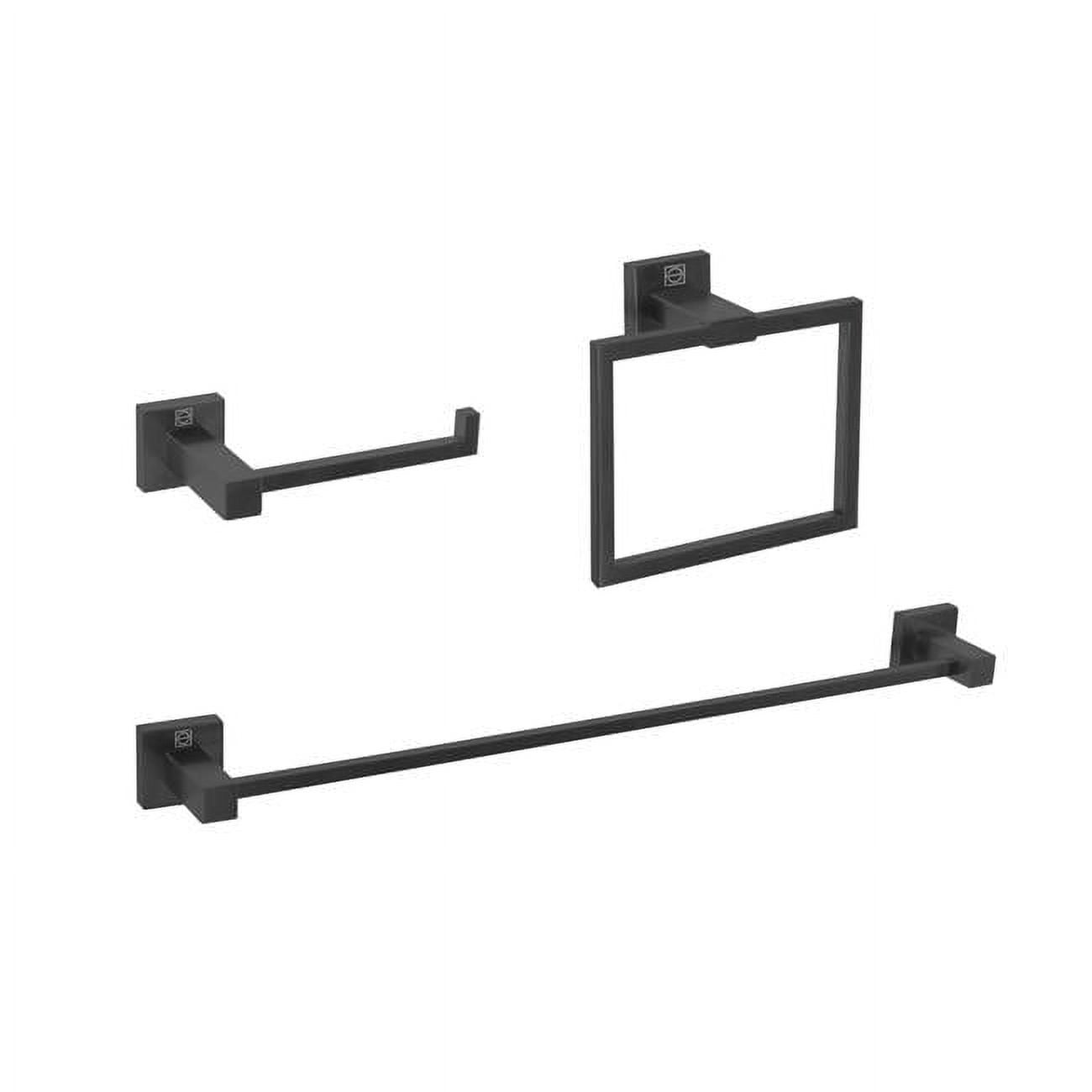 Matte Black Stainless Steel 3-Piece Bathroom Hardware Set