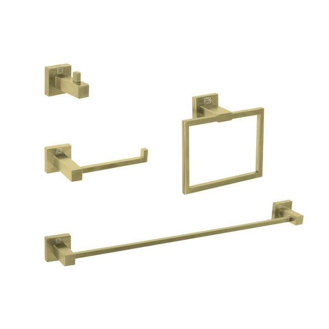 Brushed Gold Stainless Steel 4-Piece Bathroom Hardware Set