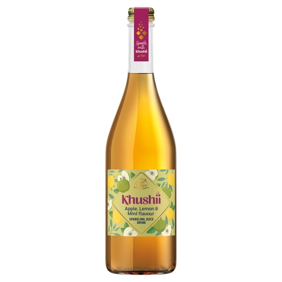 Isla Delice Khushii Apple Lemon & Mint Flavour Sparkling Juice Drink 750ml, Imported from Britain