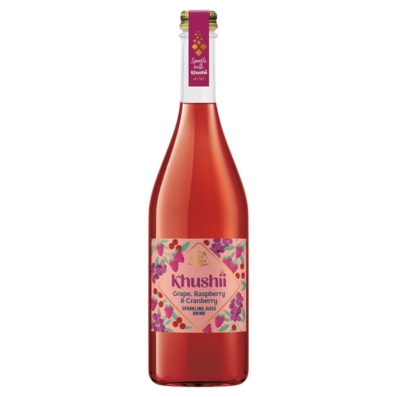 Isla Delice Khushii Grape Raspberry & Cranberry Sparkling Juice Drink 750ml, Imported from Britain