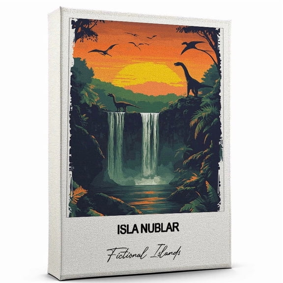 Isla Nublar Canvas Wall Art  Travel-Inspired Home Decor Featuring Fictional Islands Art Canvas  Unique Gift for Travel Canvas  Ready to Hang