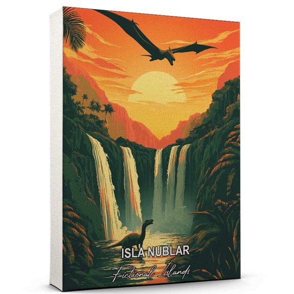 Isla Nublar Travel Canvas Wall Art  Fictional Islands Canvas  Travel-Inspired Scene That Brings Peace, Color, and Culture Into Your Space