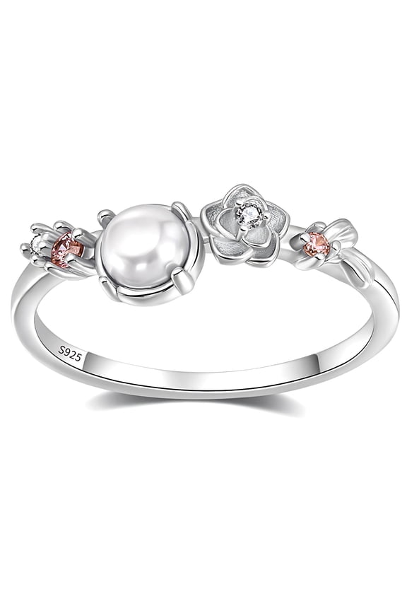 Isla Simulated Pearl Ring for Women Sterling Silver 14K Gold Plated Ginger Lyne Collection