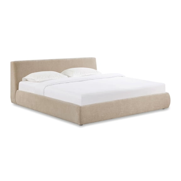 TOV Furniture Isla Taupe Textured Velvet King Bed