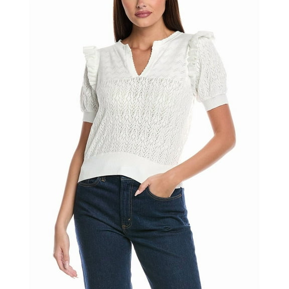 &Isla womens  Kizzy Pointelle Sweater, m, White